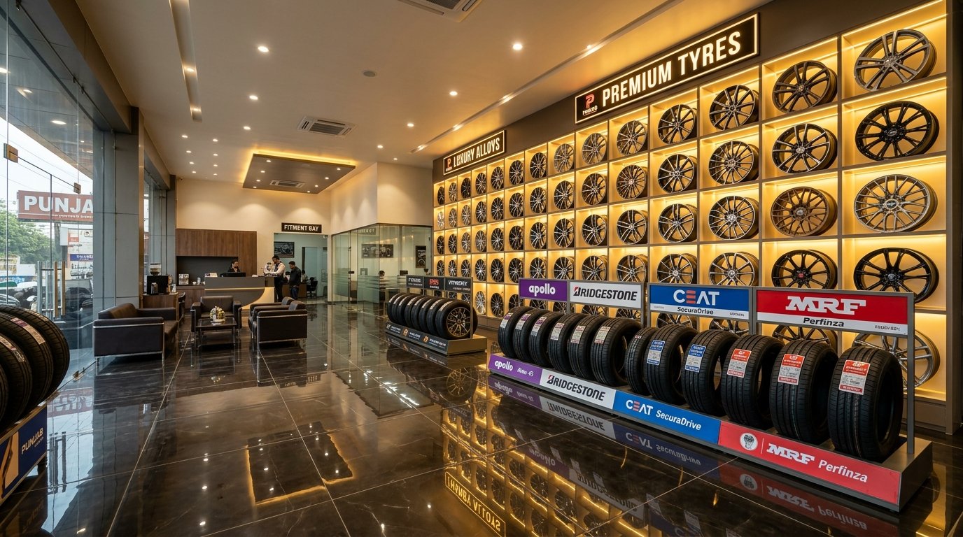 Alloy Wheels and Tyre Showroom Shagun Tyre Ludhiana