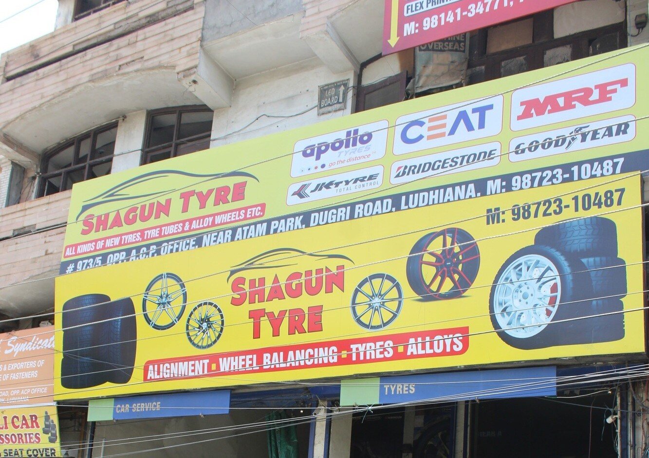 Shagun Tyre Storefront Exterior Dugri Road Ludhiana Opp ACP Office