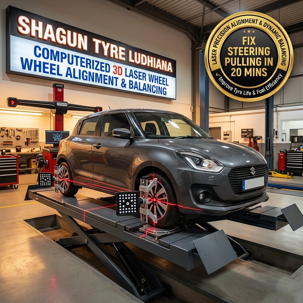 Computerized 3D Laser Alignment Machine Ramp & Bay Shagun Tyre